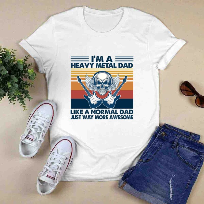 Skull Band Im A Heavy Metal Dad Like A Normal Dad Just Way More Awesome Vintage 0 T Shirt
