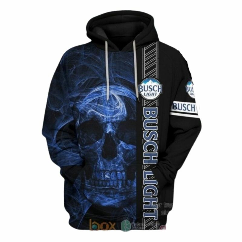Skull Busch Light Beer All Over Print Hoodie