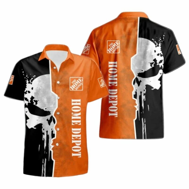 Skull Punisher With Logo The Home Depot In My Heart Hawaiian Shirt
