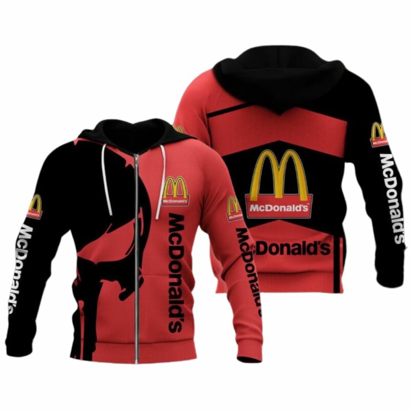 Skull Punisher With MCDonalds In My Heart All Over Print Hoodie