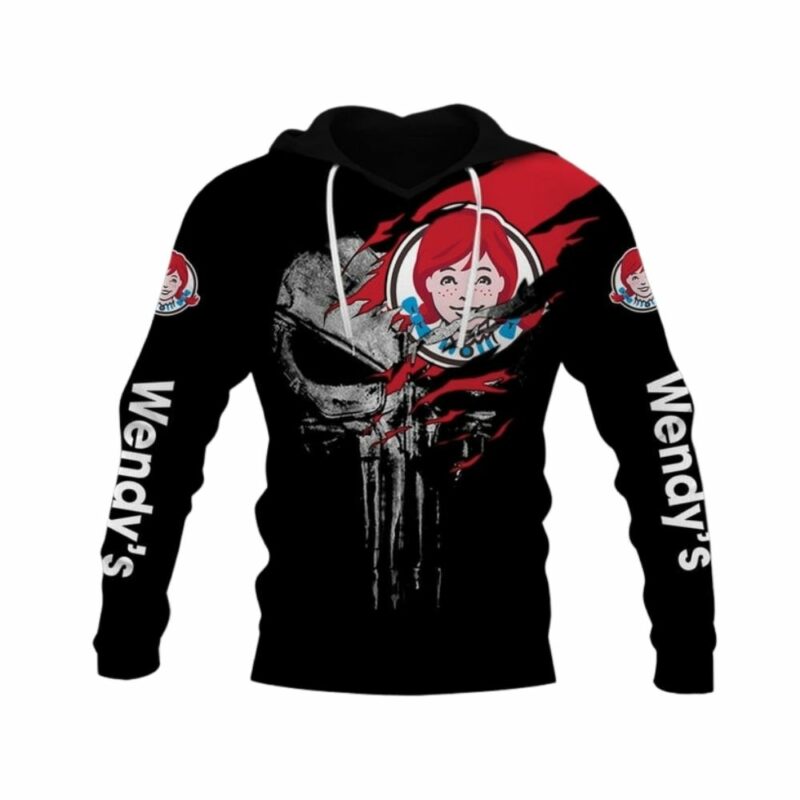 Skull Punisher With Wendys All Over Print Hoodie