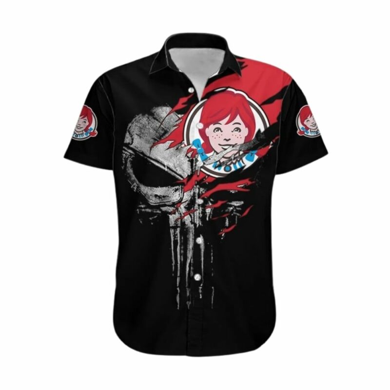 Skull Punisher With Wendys Hawaiian Shirt