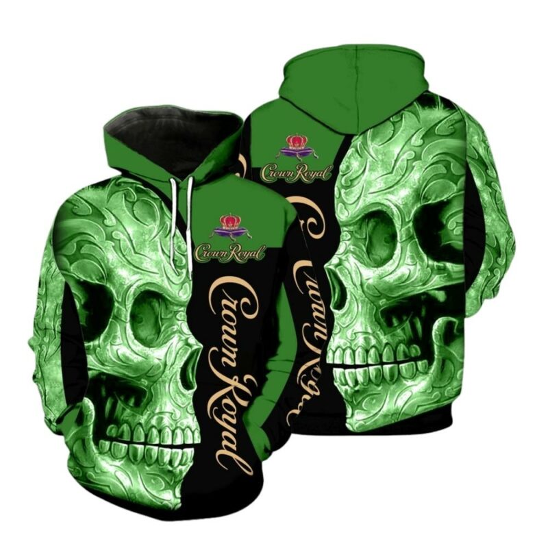 Skull With Crown Royal All Over Print Hoodie