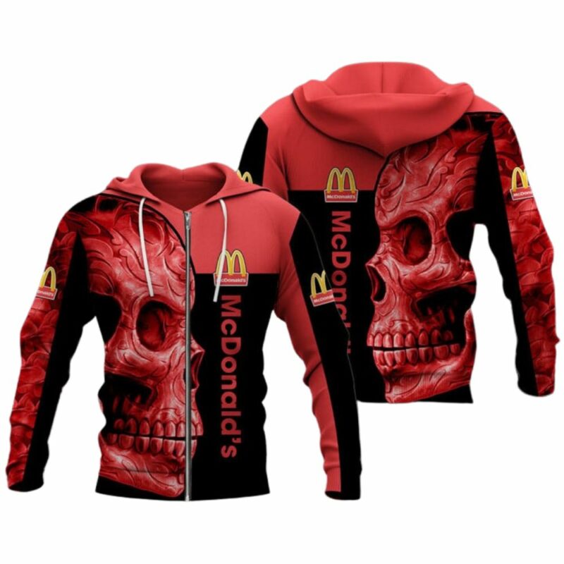 Skull With Logo McDonalds All Over Print Hoodie