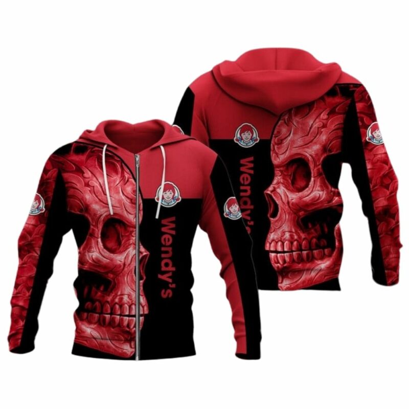 Skull With Wendys All Over Print Hoodie