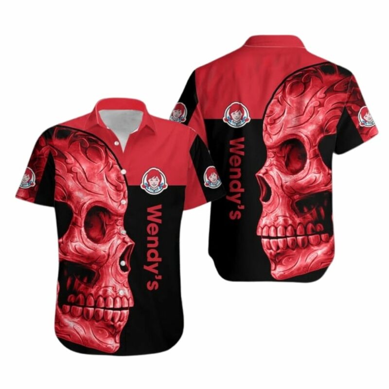 Skull With Wendys Hawaiian Shirt