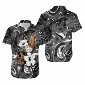 Skull And Hibiscus Flower Las Vegas Hawaiian Shirt