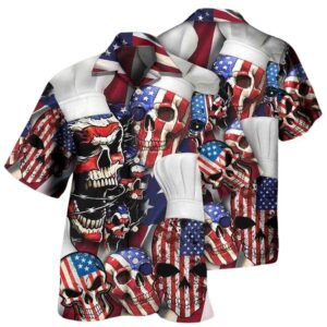 Skull Chef America Independence Day Hawaiian Shirt