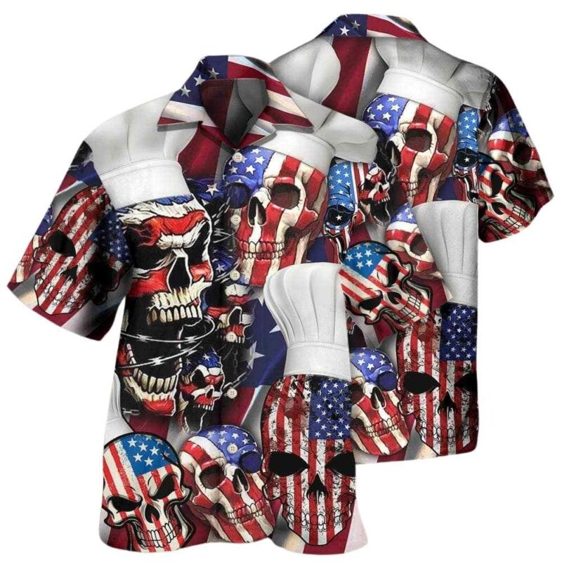 Skull chef america independence day hawaiian shirt 1