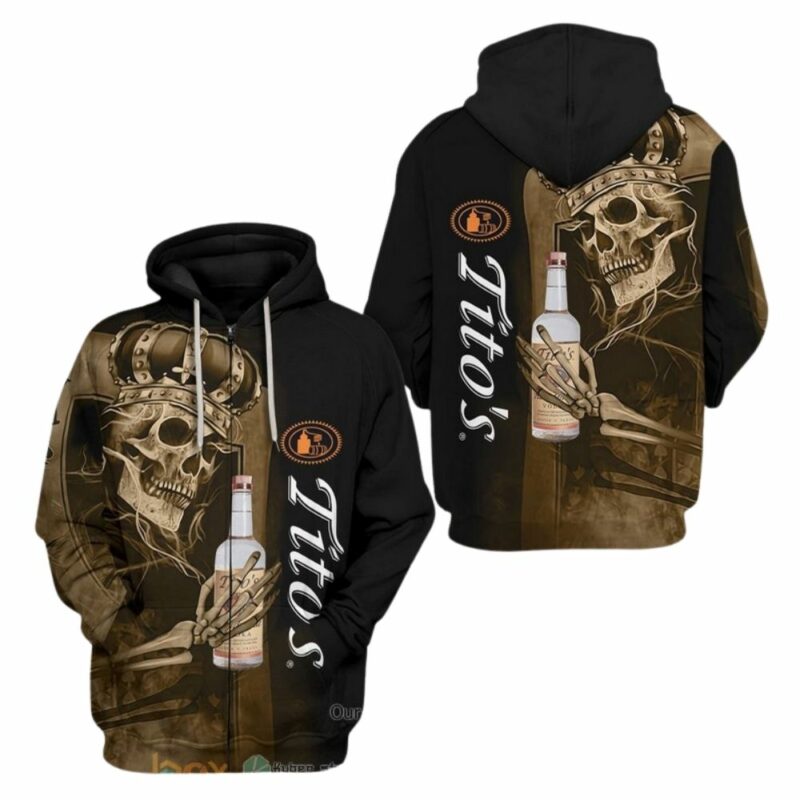 Skull king titos handmade vodka 3d hoodie 1