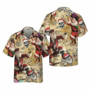 Skull Pirate Santa Claus Hawaiian Shirt