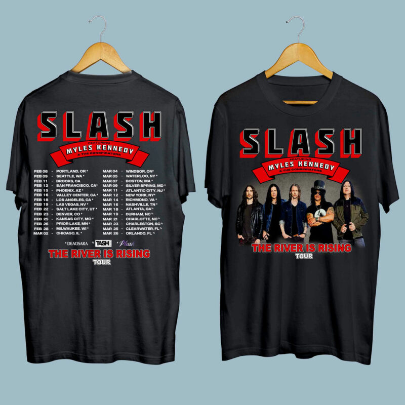 Slash Myles Kennedy The River Is Rising Tour 2022 Front 4 T Shirt