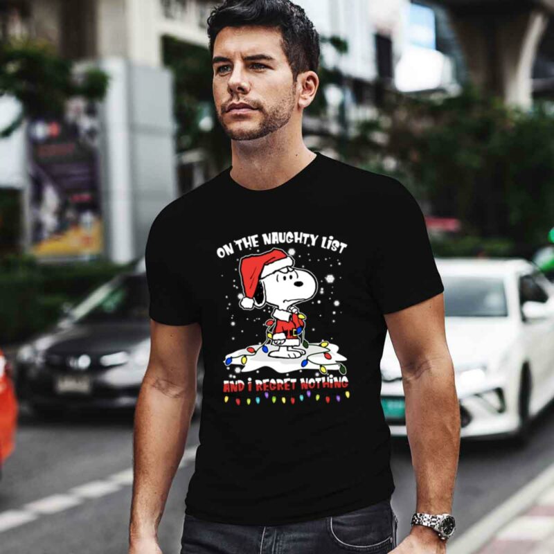 Snoopy On The Naughty List And I Regret Nothing Christmas 0 T Shirt