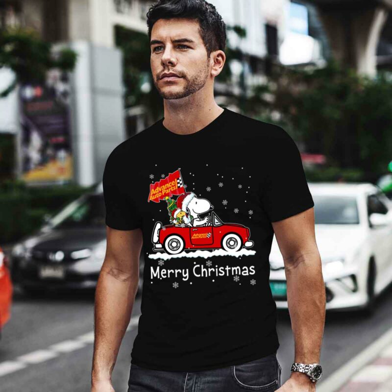 Snoopy And Woodstock Drive Car Advance Auto Parts Merry Christmas 0 T Shirt