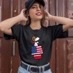 Snoopy flying US flag house 1 T Shirt