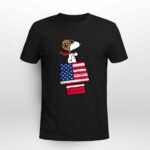 Snoopy flying US flag house 2 T Shirt