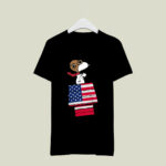 Snoopy flying US flag house 3 T Shirt