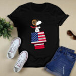 Snoopy flying US flag house 4 T Shirt