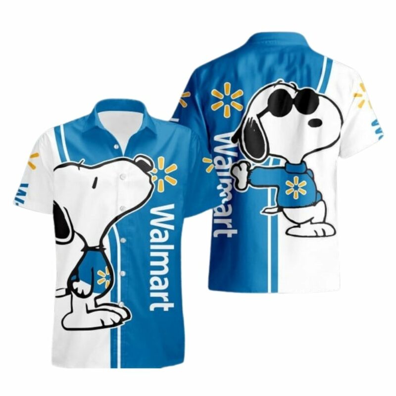 Snoopy with logo walmart hawaiian shirt 1