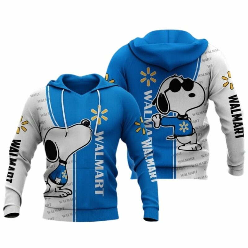 Snoopy with walmart logo 3d hoodie 1