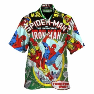 Spider Man And Iron Man Hawaiian Shirt