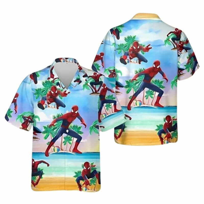 Spider man coconut beach tropical hawaiian shirt 1