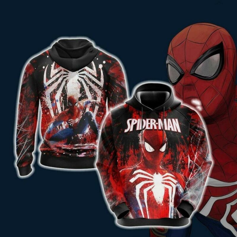 Spider man grunge 3d hoodie 1