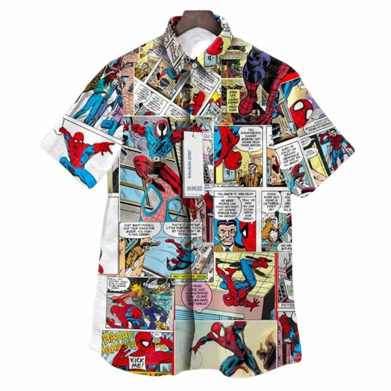 Spider man super hero marvel comics hawaiian shirt 1