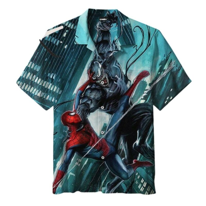 Spiderman and venom hawaiian shirt 1