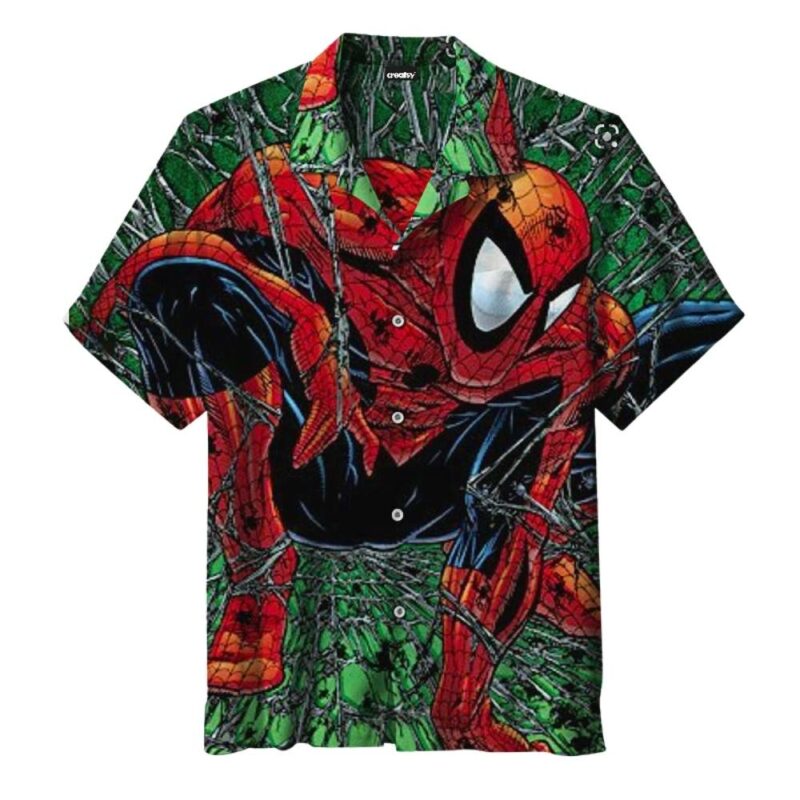 Spiderman grunge hawaiian shirt 1