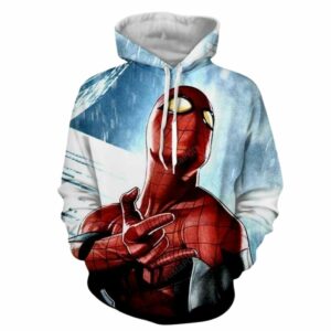 Spiderman In Snow Fall All Over Print Hoodie