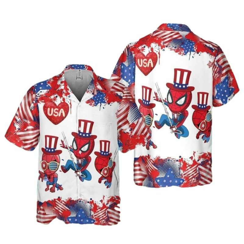 Spiderman independence day hawaiian shirt 1