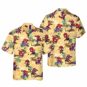 Spiderman Island Summer Trip Vacation Tropical Hawaiian Shirt