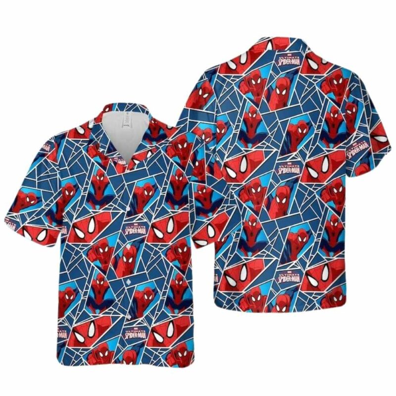 Spiderman pattern funny hawaiian shirt 1