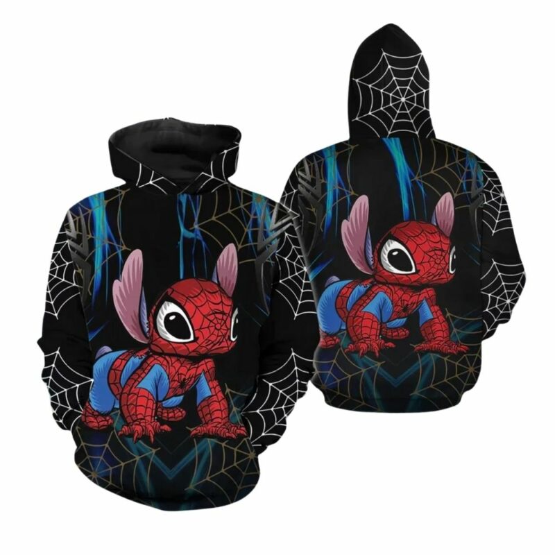 Spiderman stitch and lilo mash up 3d hoodie 1 1
