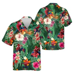 Spiderman Superhero Floral Flower Tropical Hawaiian Shirt