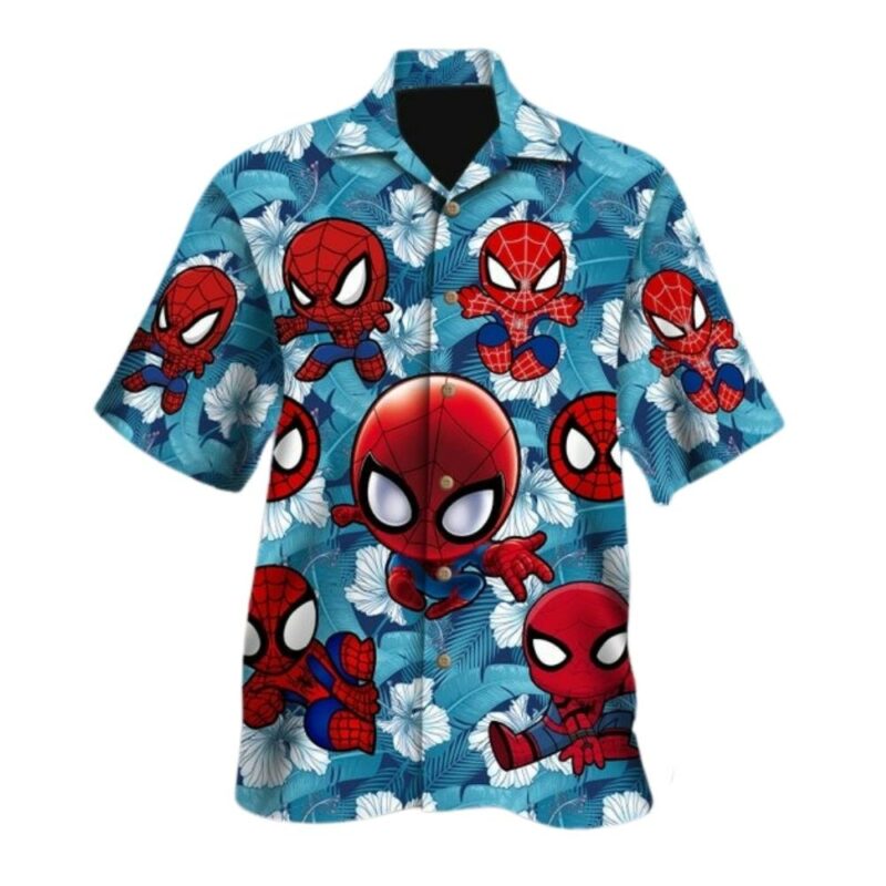 Spiderman superhero flower trip vacation hawaiian shirt 1