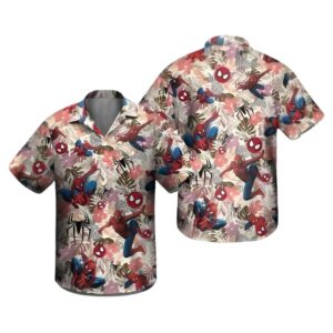 Spiderman Tropical Flowers Summer Hawaiian Shirt