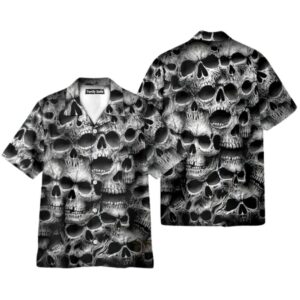 Spiral Twisted Skulls Printing Cuban Collar Carnival Hawaiian Shirt
