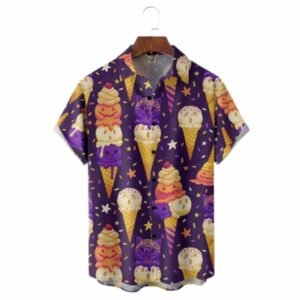 Spooky Ice Cream Pattern Hawaiian Shirt