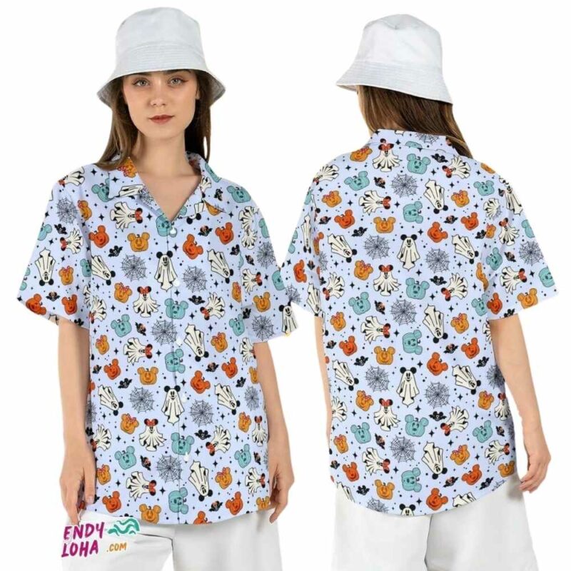 Spooky mickey halloween ghost pumpkin disney boo hawaiian shirt 1