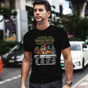 Star Wars 47th Anniversary 1977 2024 Thank You For The Memories Signatures 0 T Shirt