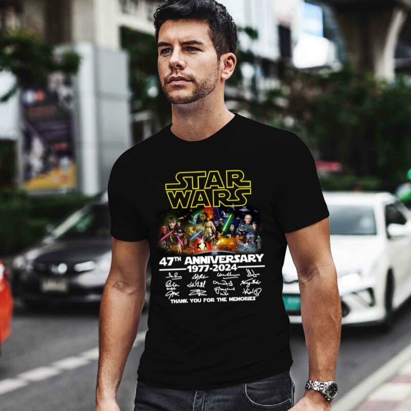 Star Wars 47Th Anniversary 1977 2024 Thank You For The Memories Signatures 0 T Shirt