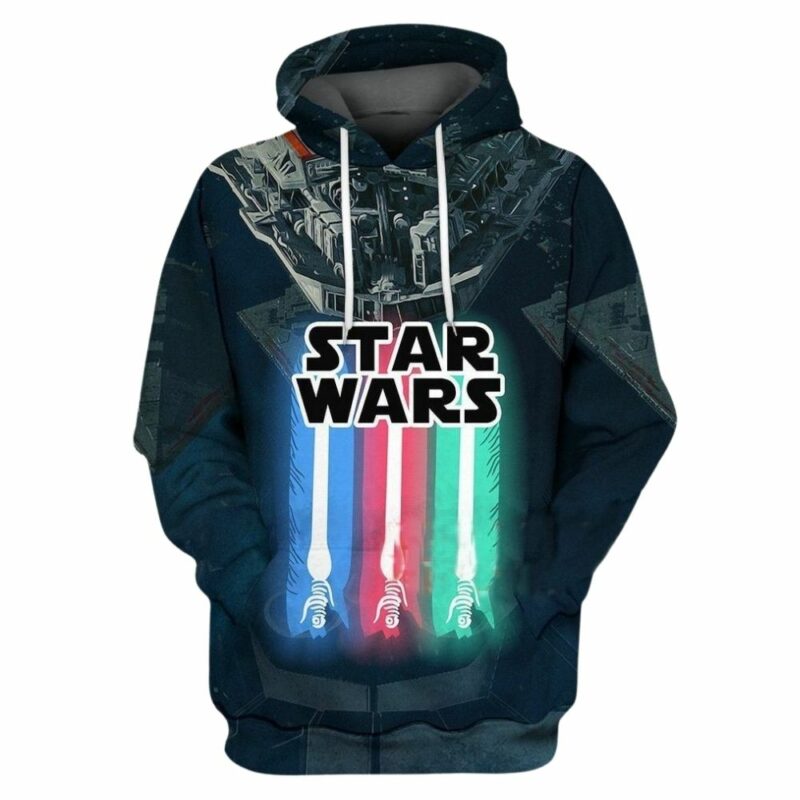 Star wars lightsaber 3d hoodie 1