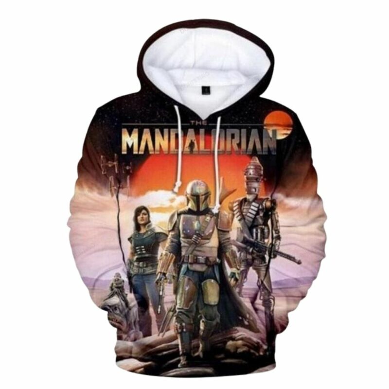 Star wars mandalorian awesome 3d hoodie 1