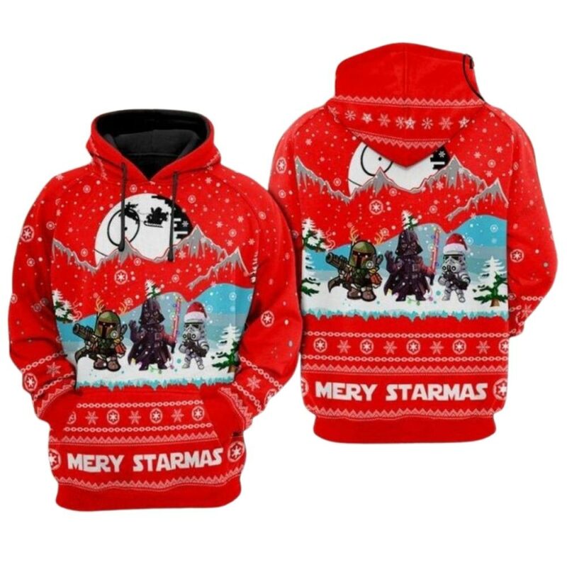 Star wars merry christmas 3d hoodie 1