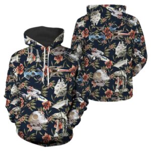 Star Wars Spaceship Floral All Over Print Hoodie