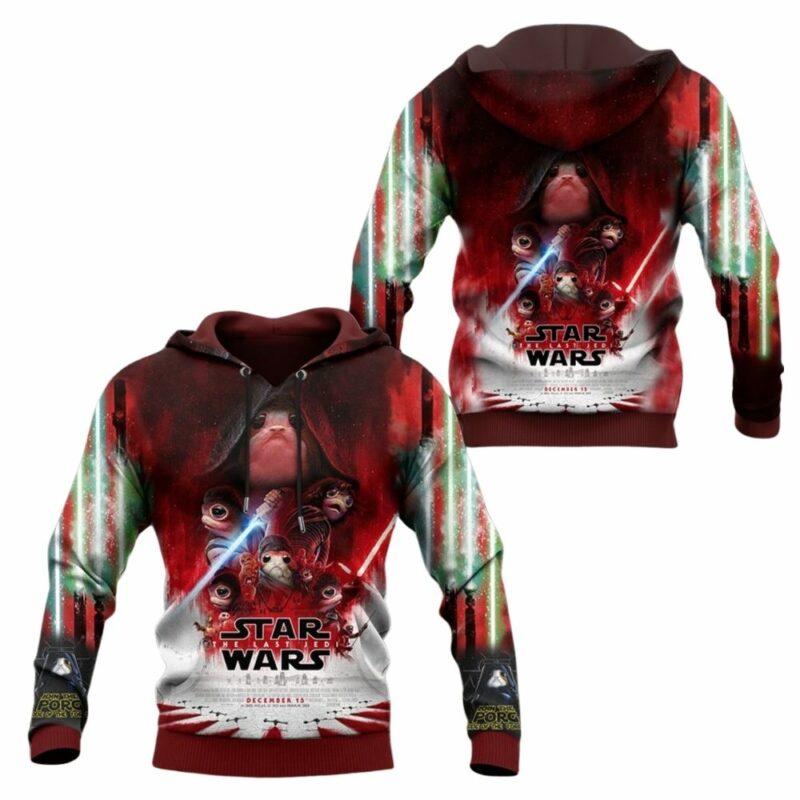 Star wars the last jedi kawaii 3d hoodie 1