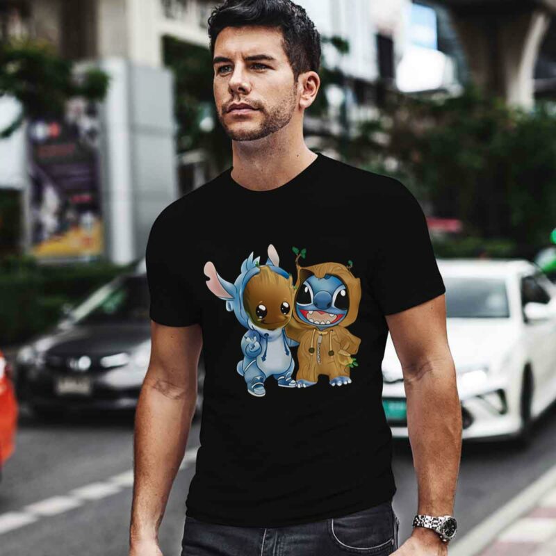 Stitch And Groot Friends 0 T Shirt