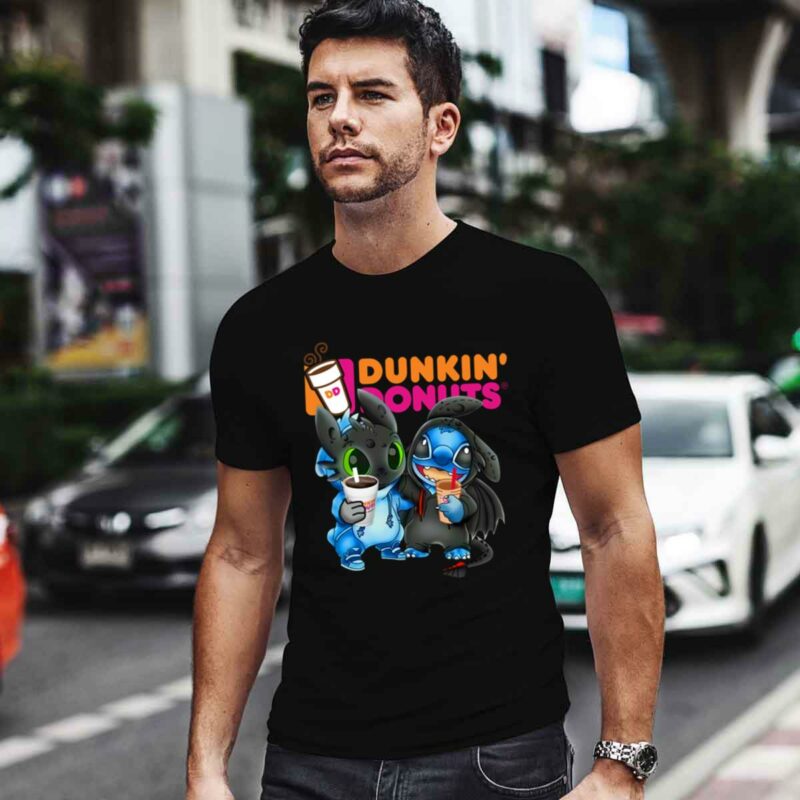 Stitch And Toothless Hug Dunkin Dont 0 T Shirt